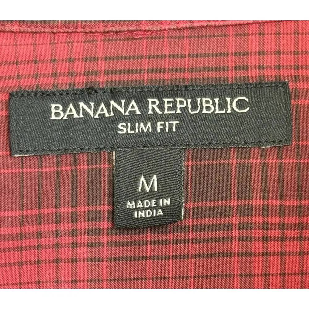 Banana Republic Slim Fit Plaid Button Down Shirt Men’s Medium Western Inspired